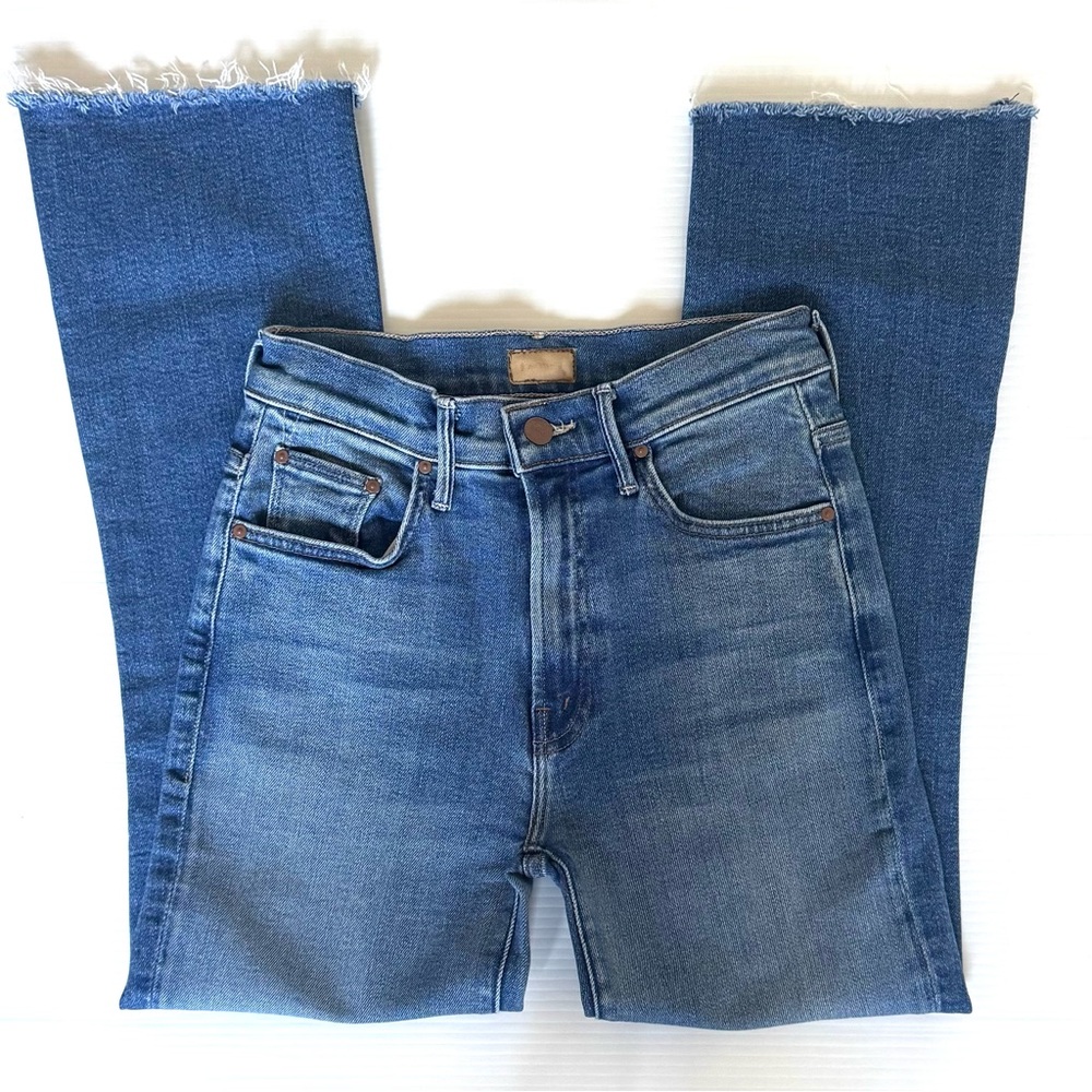 MOTHER The Insider Crop Step Fray Jeans Work Hard Play Hard Size 25 - Picture 6 of 12